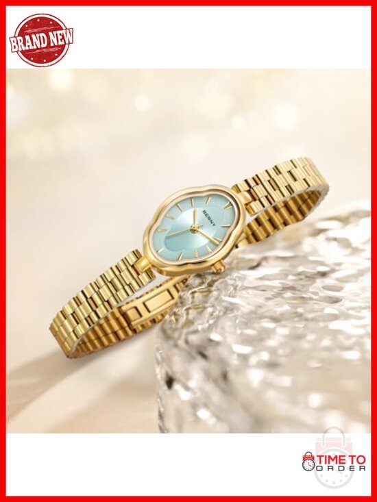 Vintage Copper Mirror Design Stainless Steel Quartz Watch Women Dainty Japanese main image 4